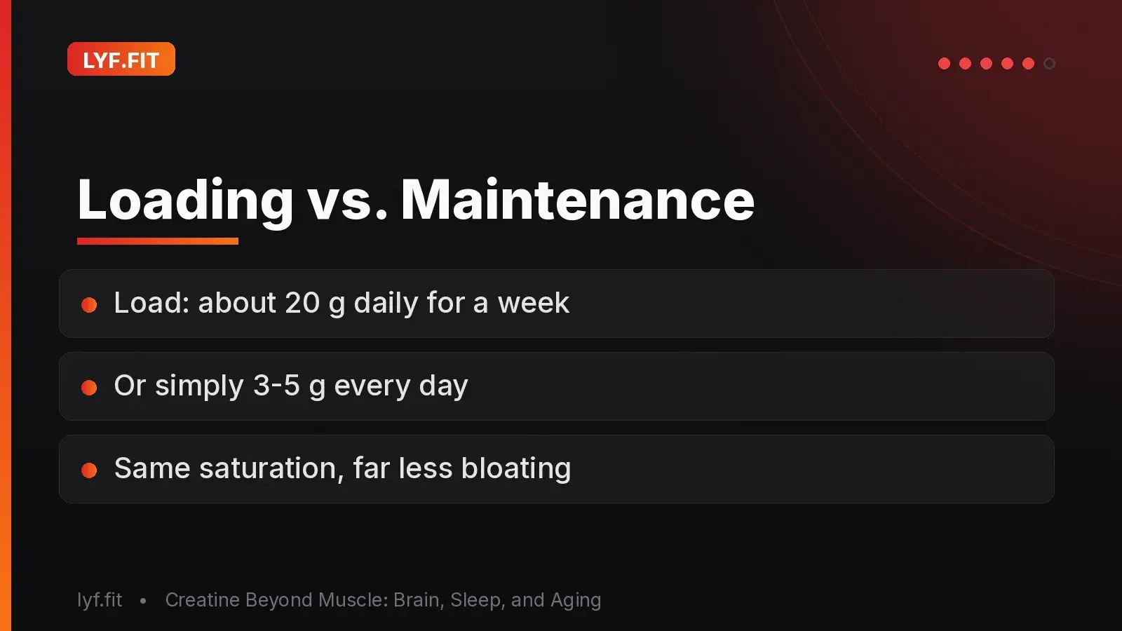 Loading vs. Maintenance