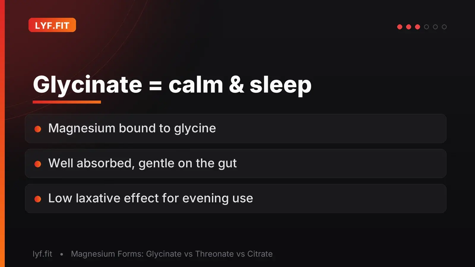 Glycinate = calm & sleep