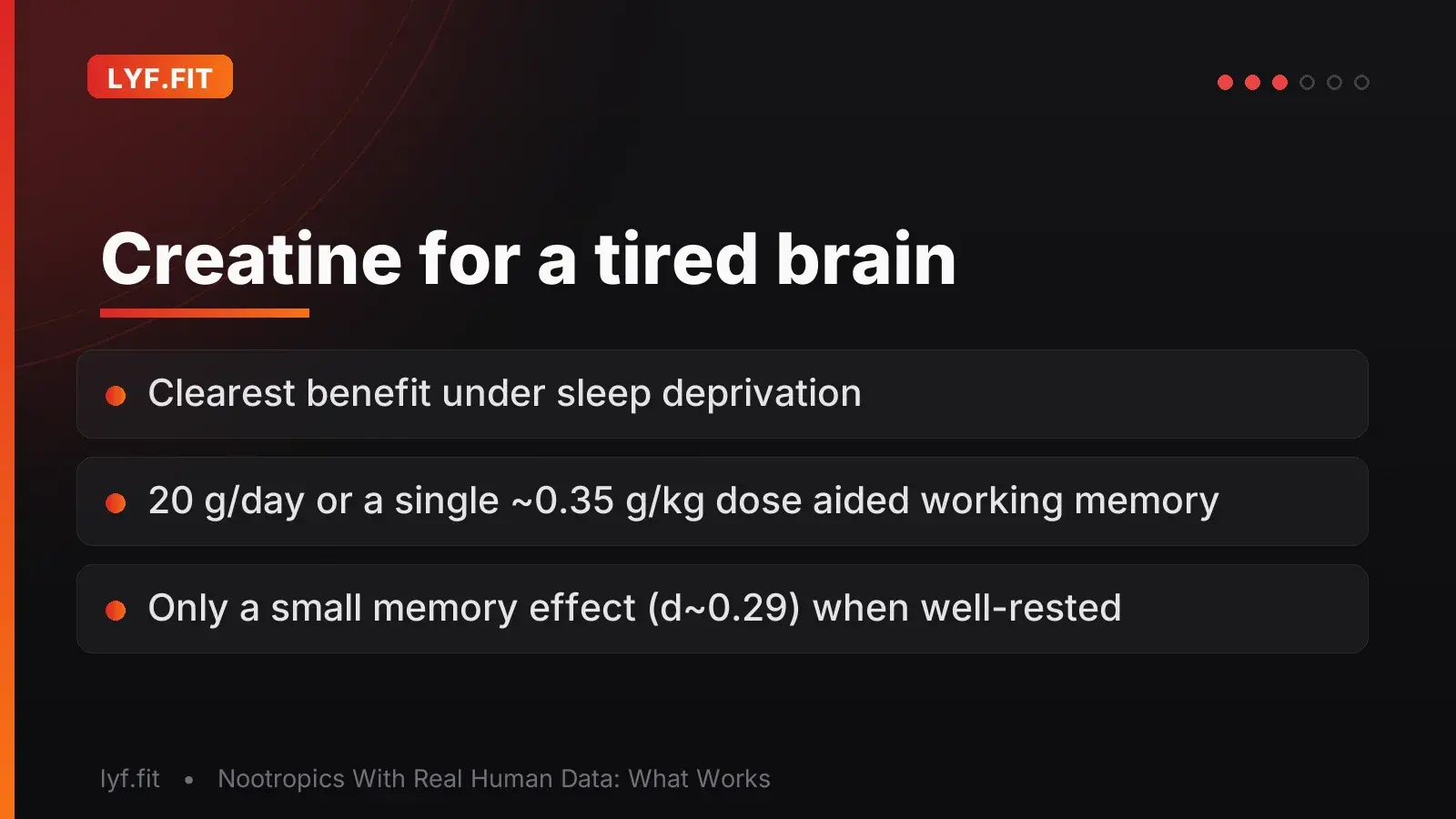 Creatine for a tired brain