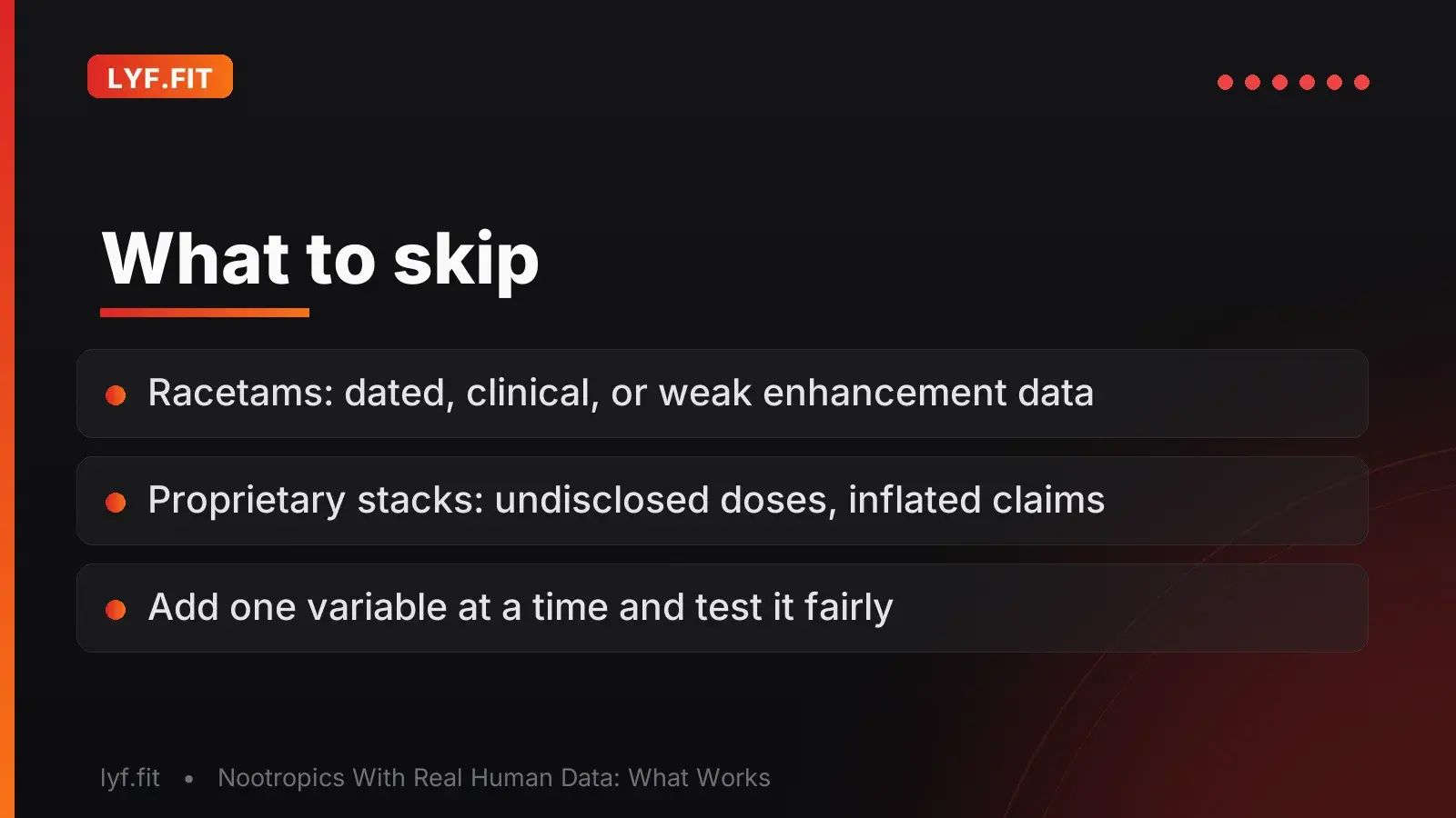 What to skip