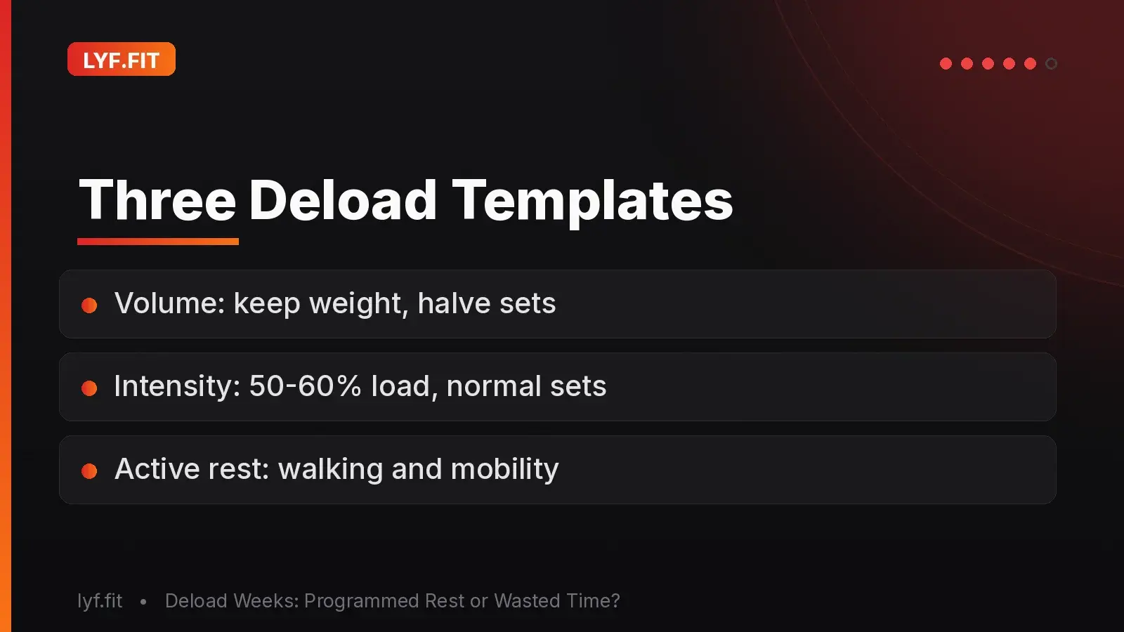 Three Deload Templates