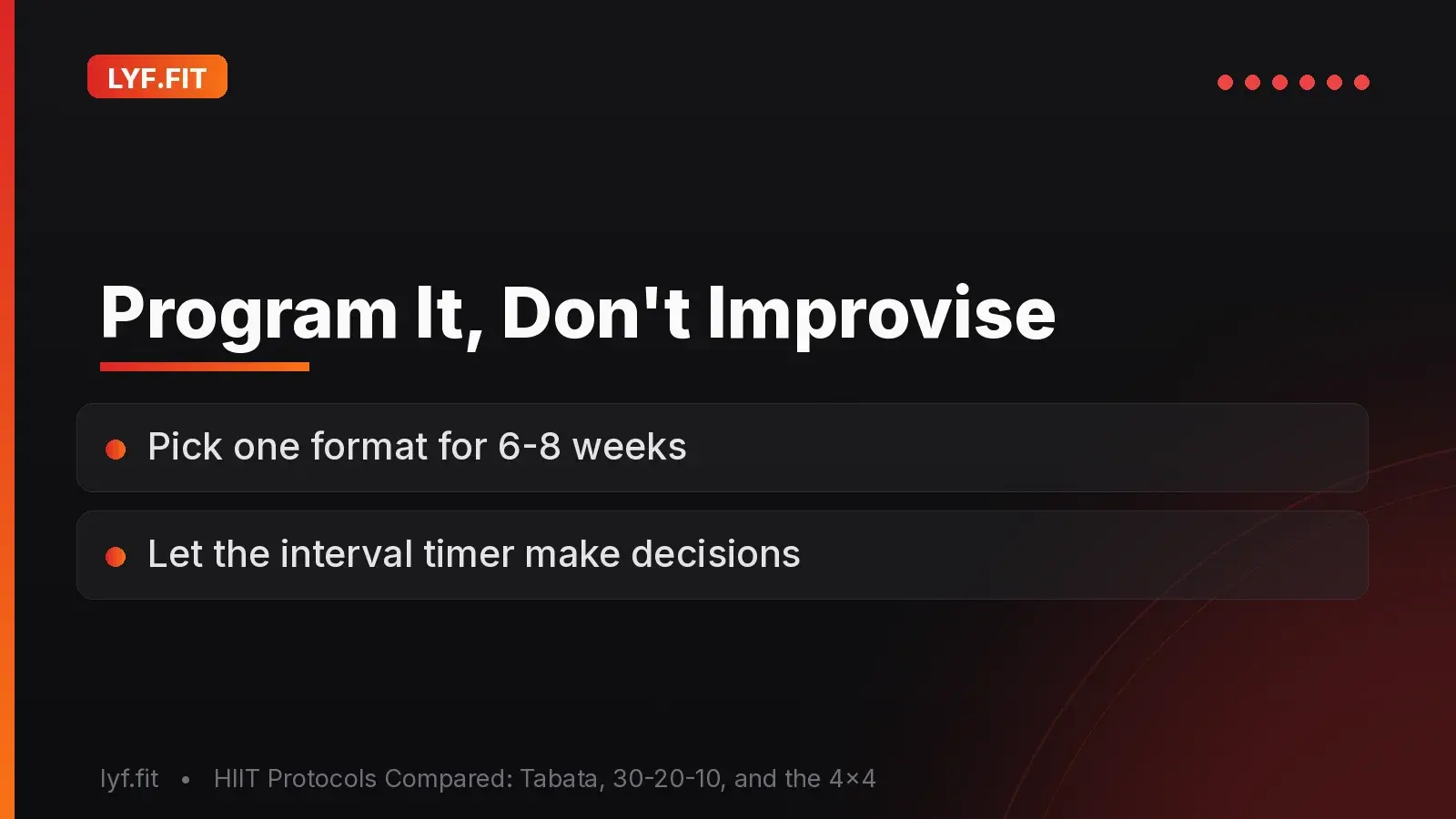 Program It, Don't Improvise